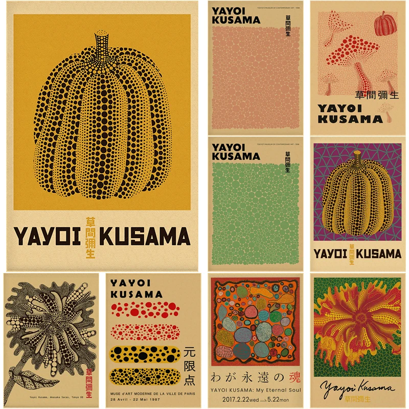 Vintage Fashion Wallpaper - Yayoi Kusama Exhibition Poster Pumpkin Dots