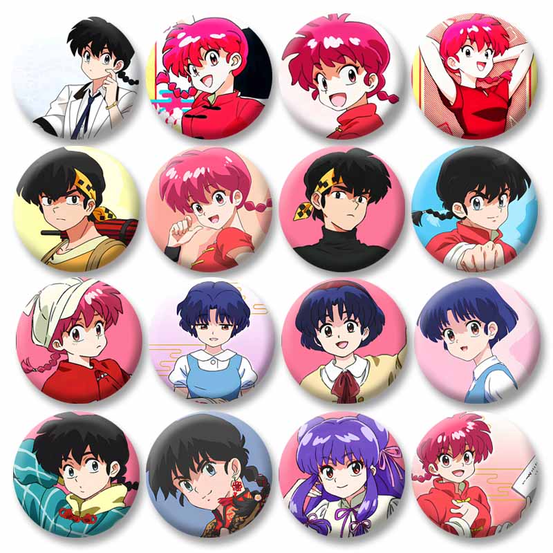 Vintage Fashion Toys - Vintage Anime Ranma ½ Button Brooch