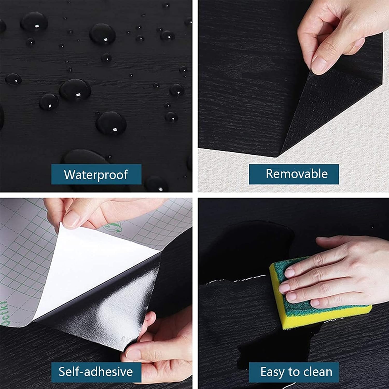 1Roll Black Waterproof Self-Ad - Vintage Fashion Wallpaper recension och pris