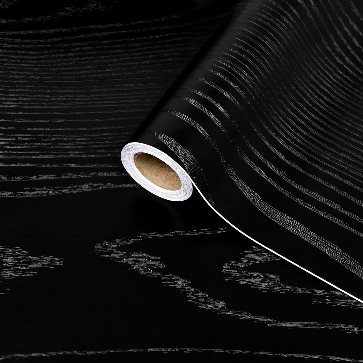 Black Wood Grain Thickening Wa - Vintage Fashion Wallpaper recension och pris