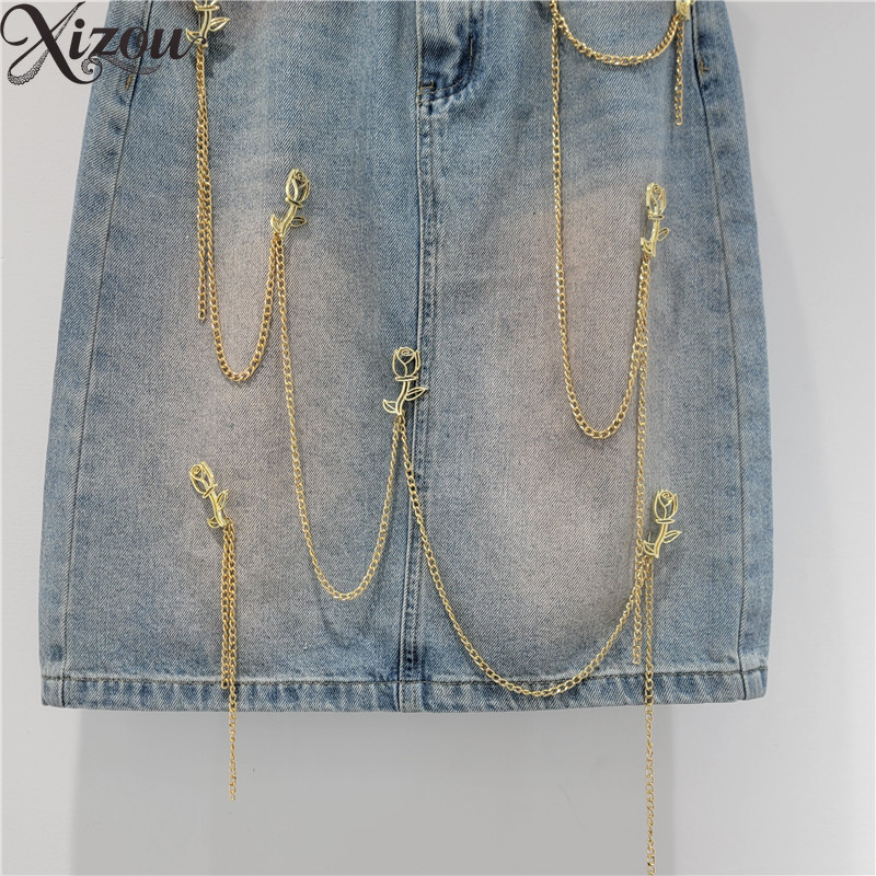 Women Retro High Waist A-Line  - Denim Skirt Midi Vintage recension och pris