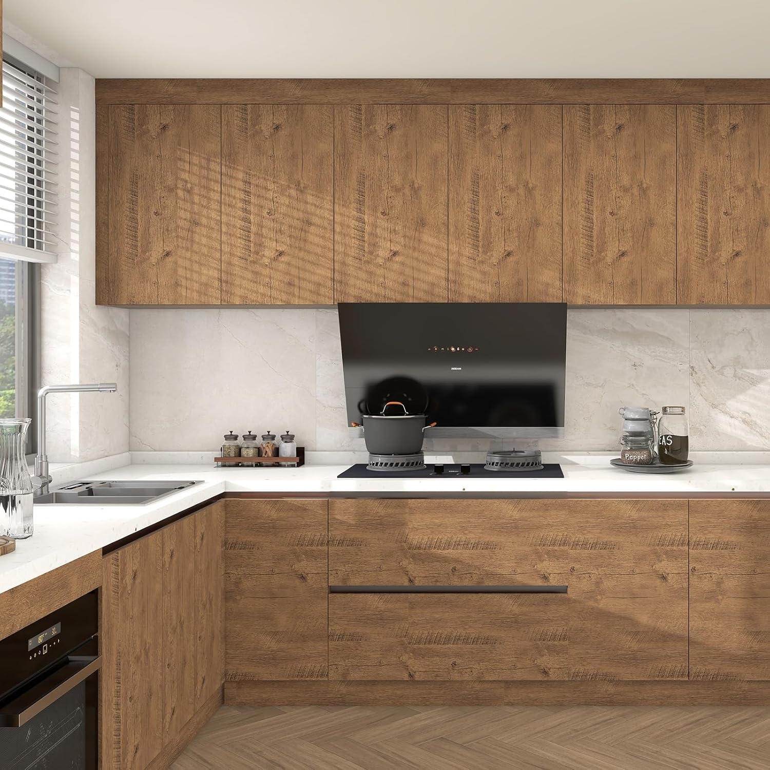 Wood Grain Contact Paper Brown - Vintage Fashion Wallpaper recension och pris