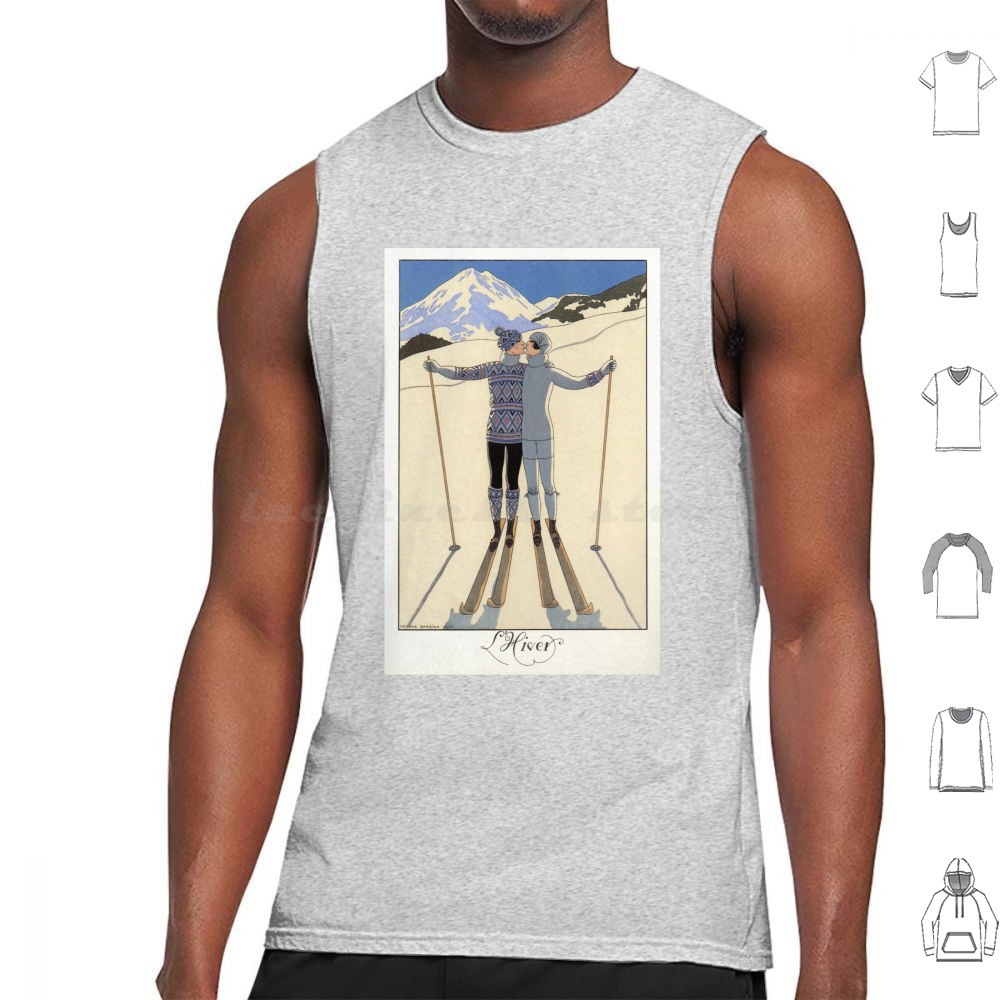 Skiing Kissing Couple Vintage  - Vintage Fashion Illustration recension och pris