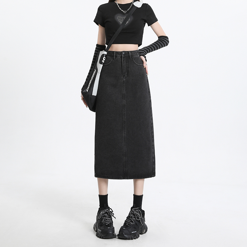 FINEWORDS Vintage Pink Denim L - Denim Skirt Midi Vintage recension och pris