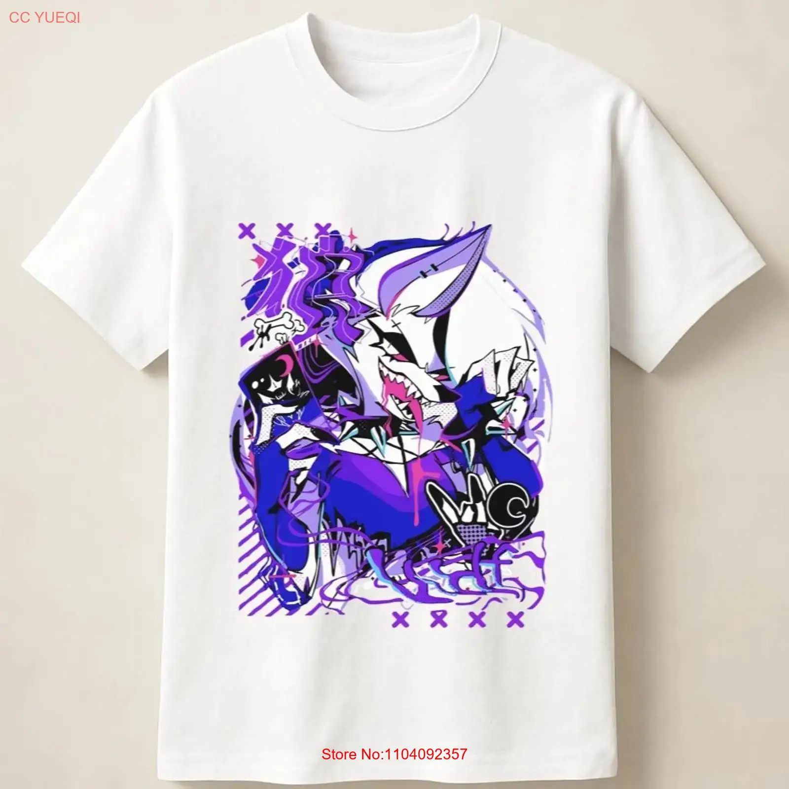 Purple Anime Wolf in Graffiti  - Vintage Fashion Illustration recension och pris