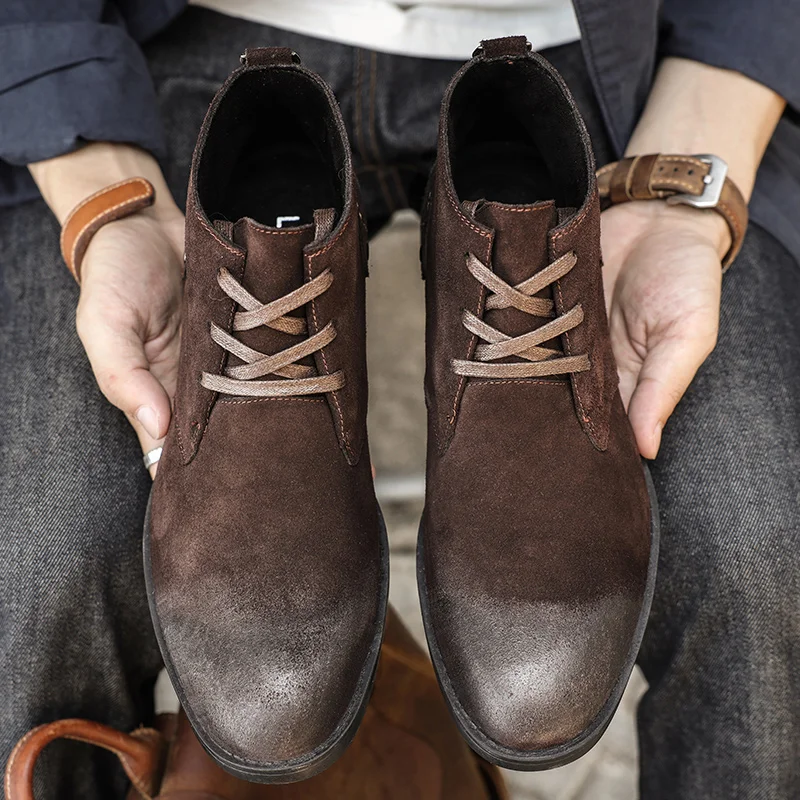 New Cow Suede Ankle Boots Hand - Vintage Zipper recension och pris
