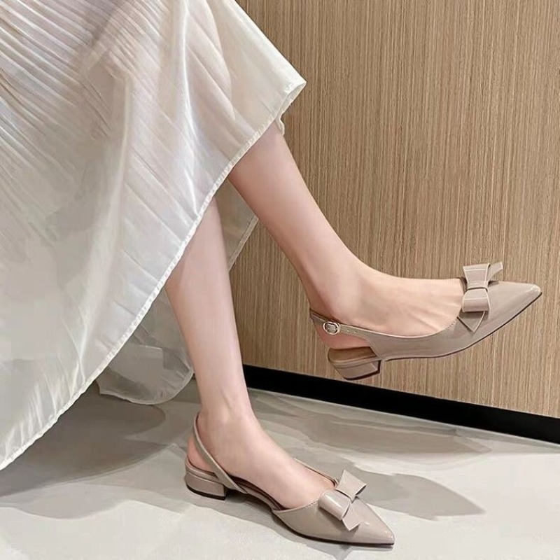 Bow Gentle Medium Heel Baotou  - French Vintage Fashion recension och pris