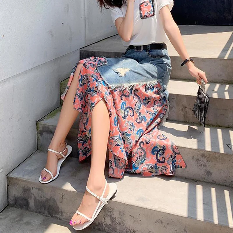 Summer High Waist Long Skirts  - Denim Skirt Midi Vintage recension och pris