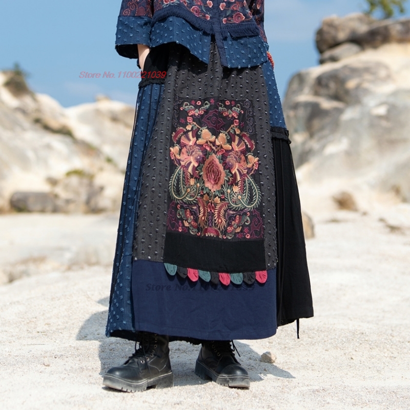 2026 traditional ethnic denim  - Denim Skirt Midi Vintage recension och pris