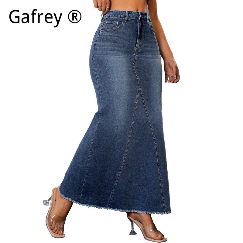 Women Denim Midi Skirt High Wa - Denim Skirt Midi Vintage recension och pris