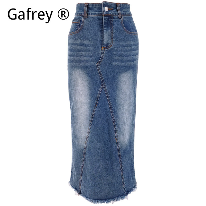 Women Denim Midi Skirt High Wa - Denim Skirt Midi Vintage recension och pris