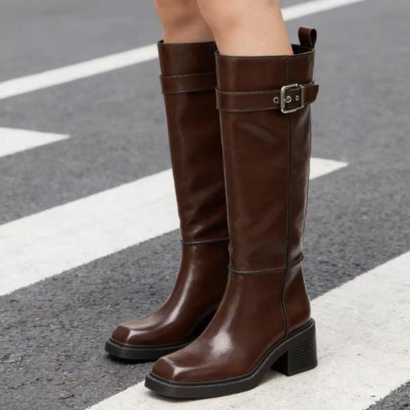 British Style Brown Knee Boots - Vintage Zipper recension och pris