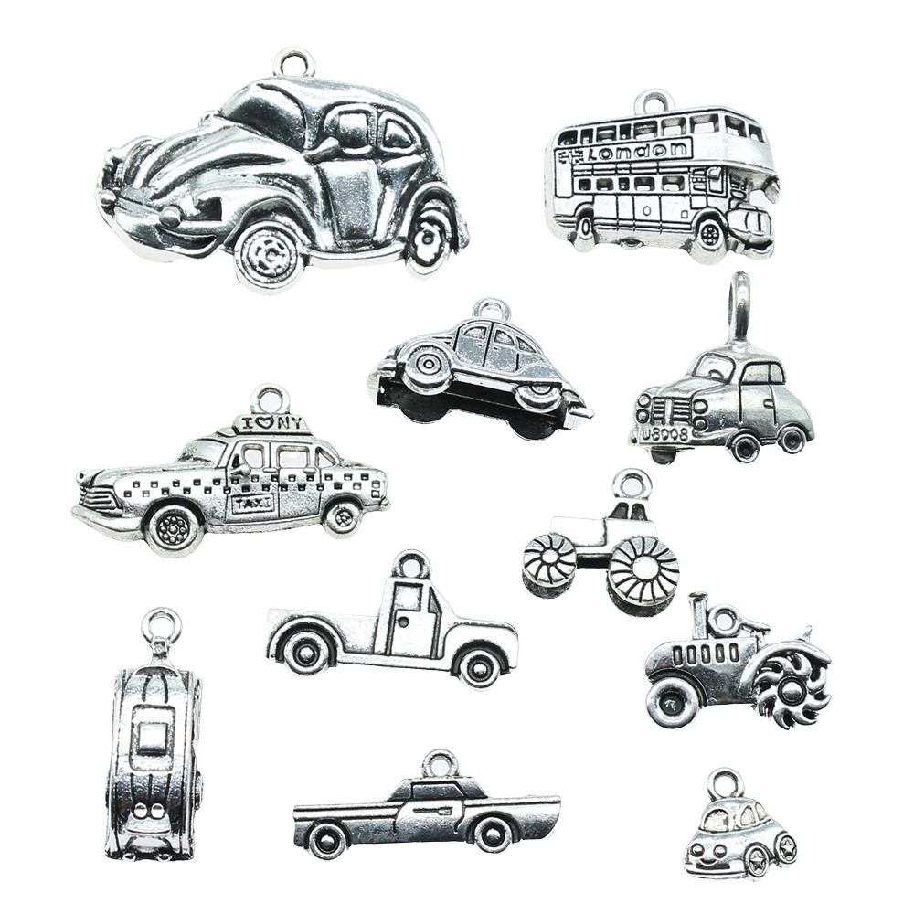 10pcs Antique Silver Color Car - Vintage Fashion Finds recension och pris