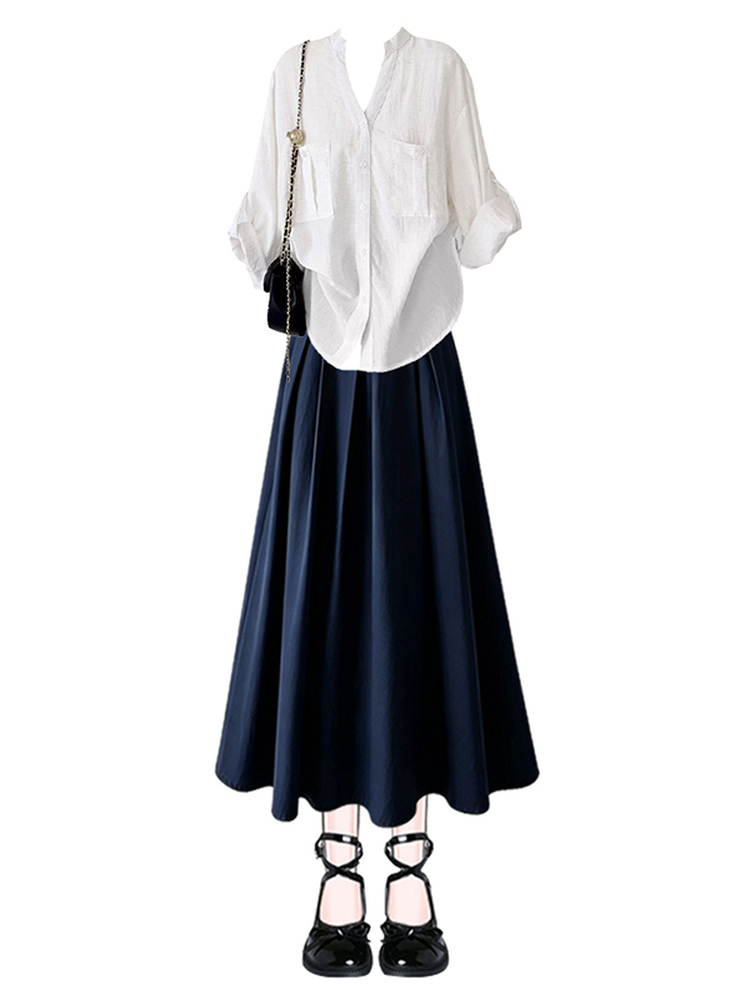 Loose Long Sleeve V-Neck Casua - V Vintage Fashion recension och pris