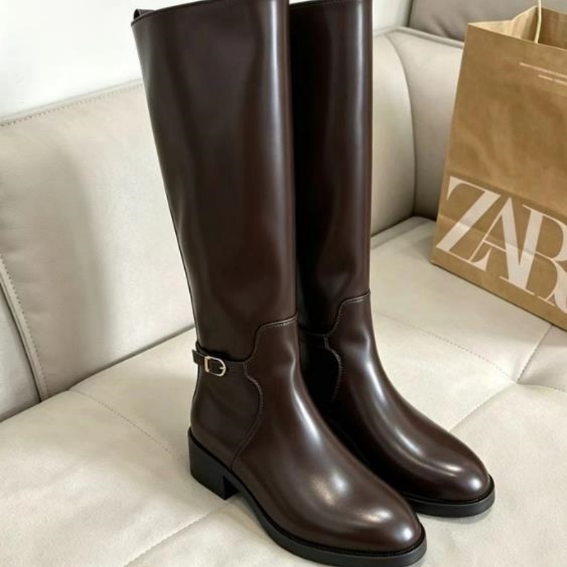 Vintage Brown Soft Leather Kne - Vintage Zipper recension och pris
