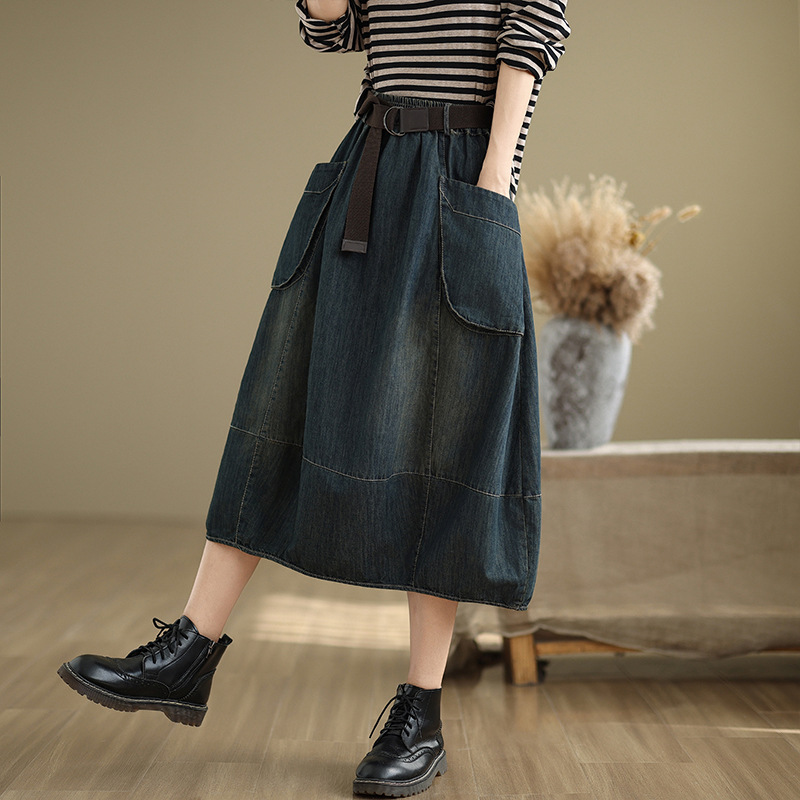 Large Size Denim Skirt With Be - Denim Skirt Midi Vintage recension och pris