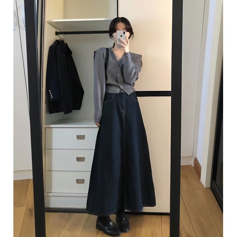 Vintage Denim Midi Skirt Women - Denim Skirt Midi Vintage recension och pris