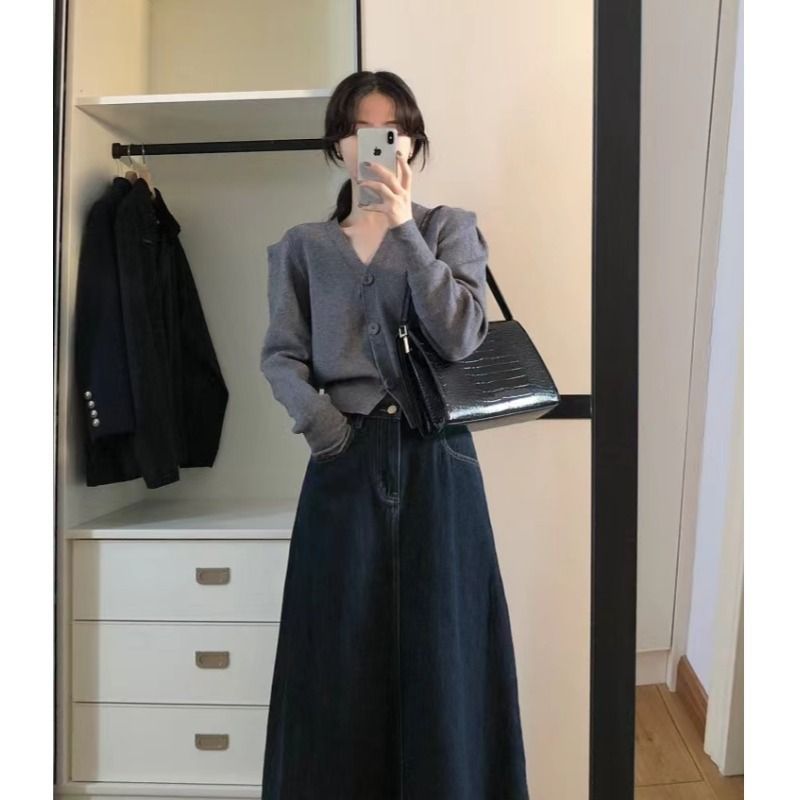 Vintage Denim Midi Skirt Women - Denim Skirt Midi Vintage recension och pris