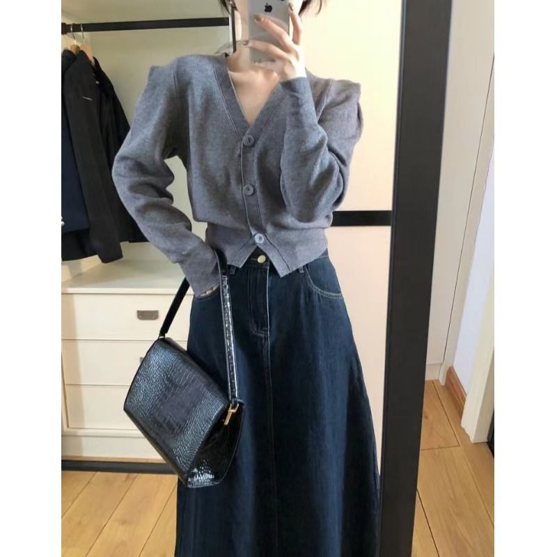 Vintage Denim Midi Skirt Women - Denim Skirt Midi Vintage recension och pris