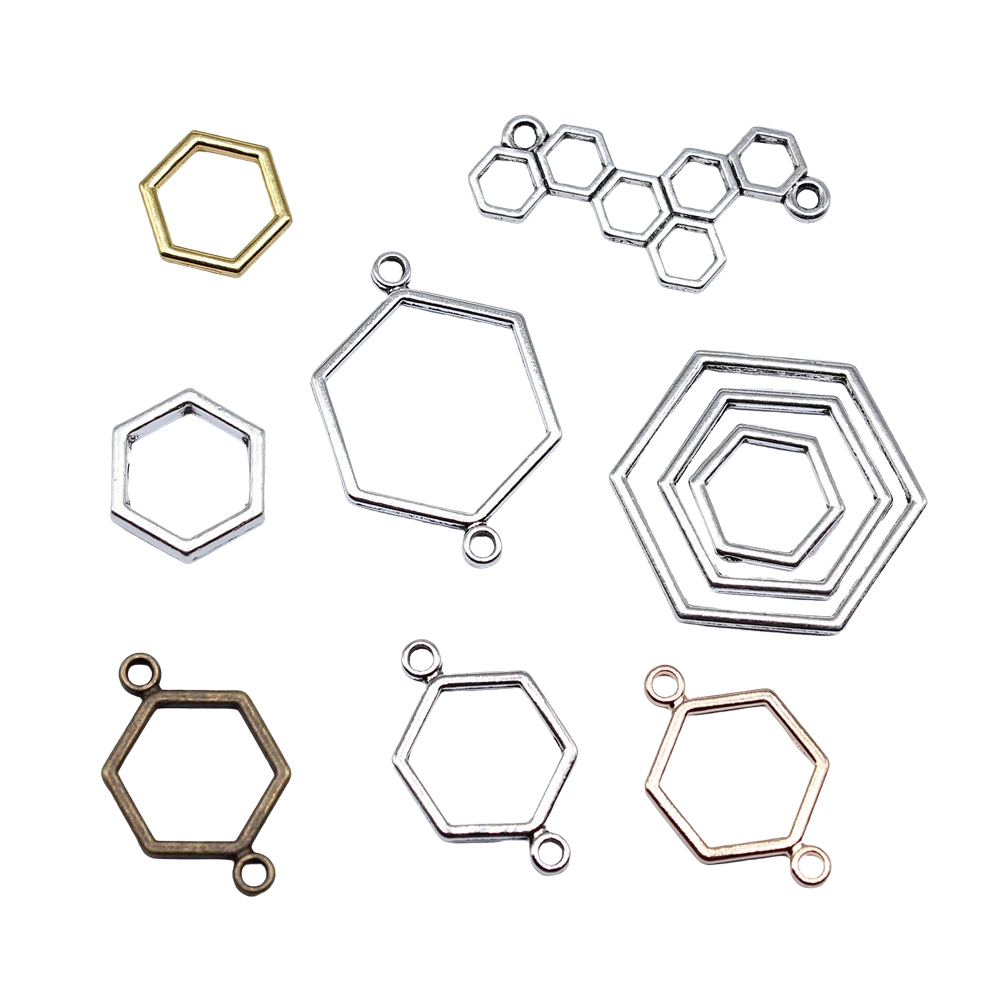 40pcs Hexagonal Honeycomb Char - Vintage Fashion Finds recension och pris