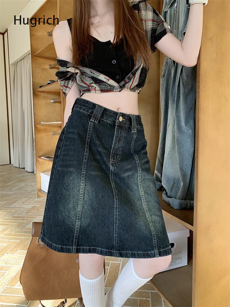 Streetwear Vintage A Line Deni - Denim Skirt Midi Vintage recension och pris