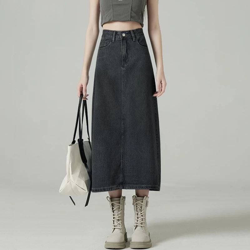 Denim Skirts Women Midi Back-s - Denim Skirt Midi Vintage recension och pris