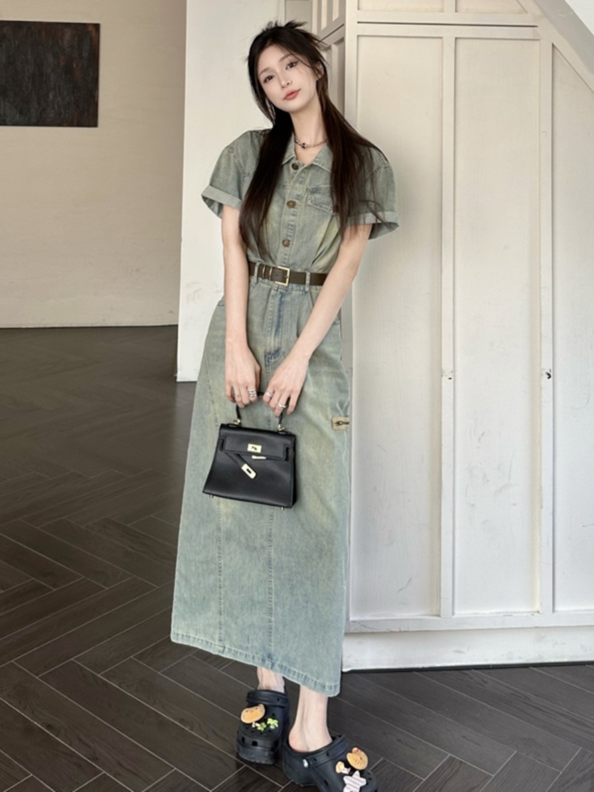 plus Size Vintage American Sle - Denim Skirt Midi Vintage recension och pris