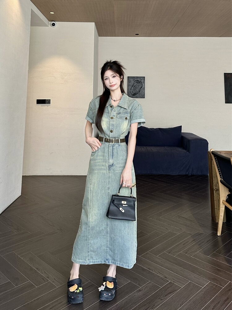 plus Size Vintage American Sle - Denim Skirt Midi Vintage recension och pris