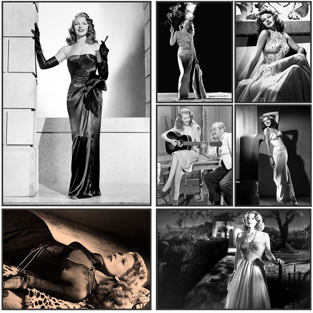 Rita Hayworth Poster,Black and - Vintage Fashion Illustration recension och pris