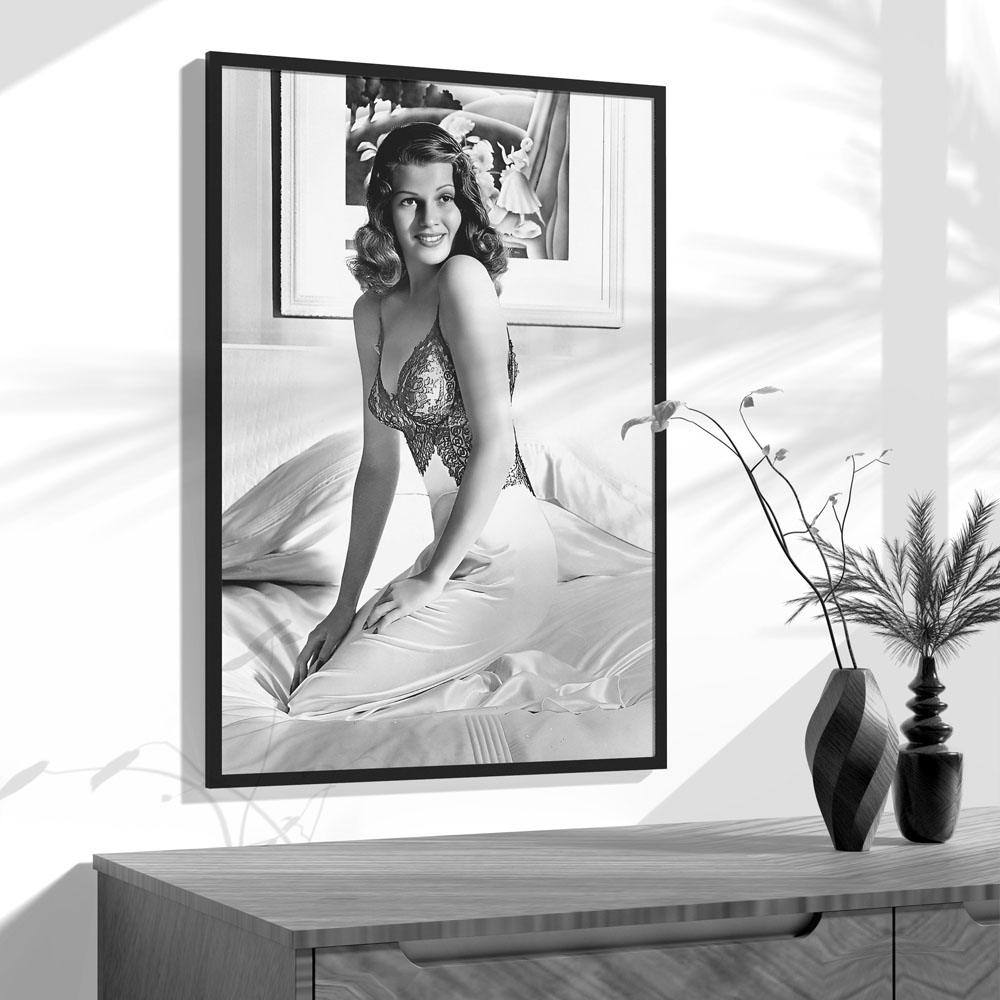 Rita Hayworth Poster,Black and - Vintage Fashion Illustration recension och pris