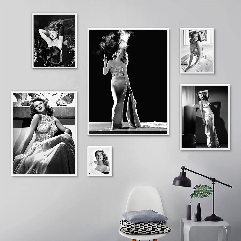 Rita Hayworth Poster,Black and - Vintage Fashion Illustration recension och pris
